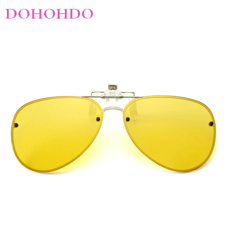 LOR MALE Men Polarizing Clips Sunglasses Women Flip Up Metal Pilot Driver Goggles 2