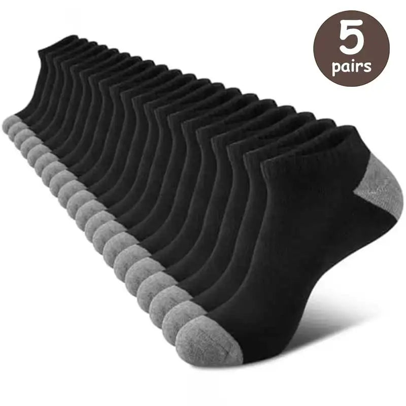 LOR MALE 10 Pairs Of Comfortable Breathable Socks Sweat Absorbing Odor Proof Low Cut Solid Color Socks Suitable For Outdoor Activities