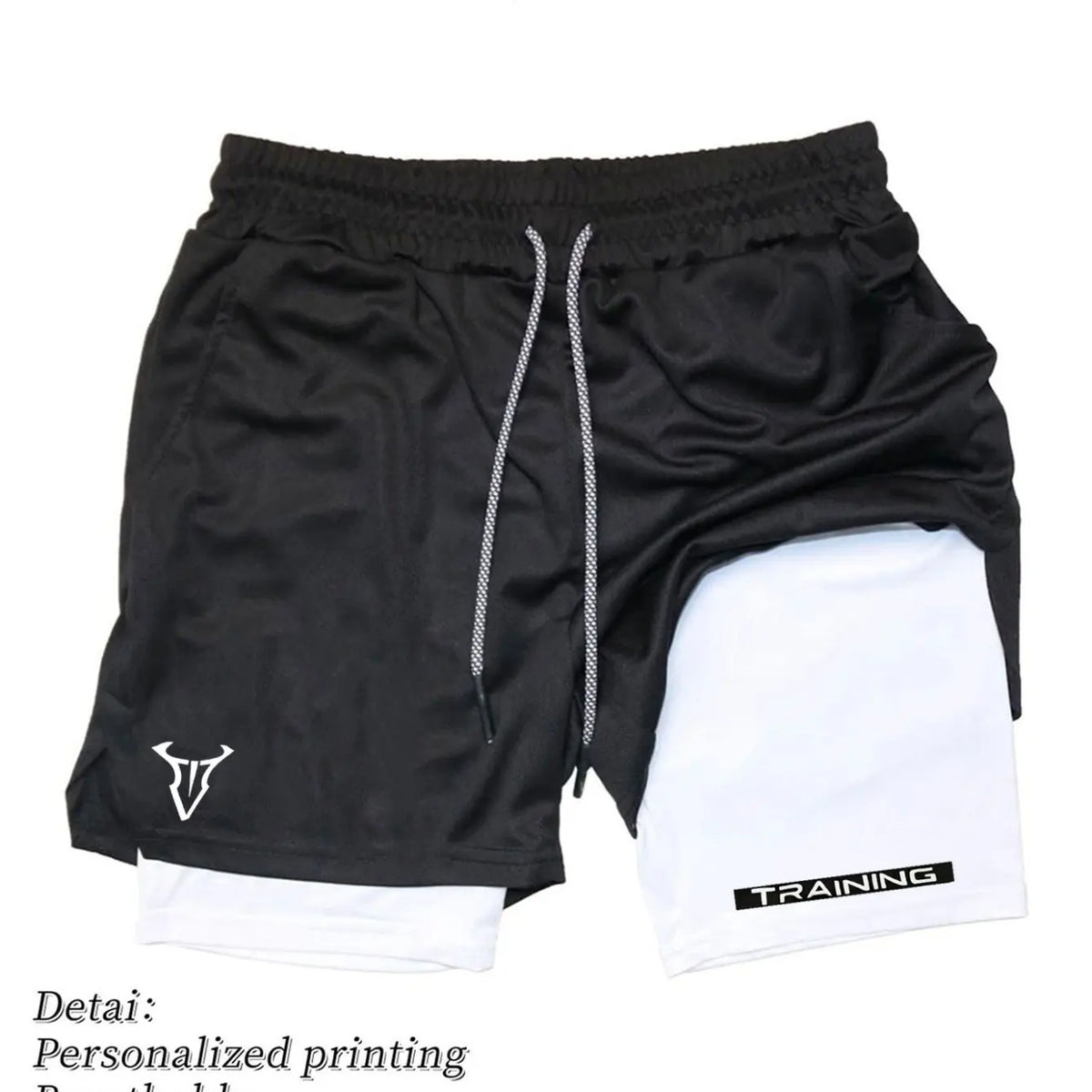 LOR MALE Men Running Shorts 2 in 1 Double-deck Sport Shorts Sportswear Gym Fitness Short Pants Training Jogging Bottom Men's Clothing