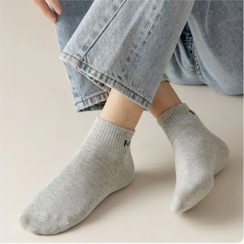 LOR MALE Socks Spring Summer Breathable Cotton Socks Lightweight Trend Sweat Absorption