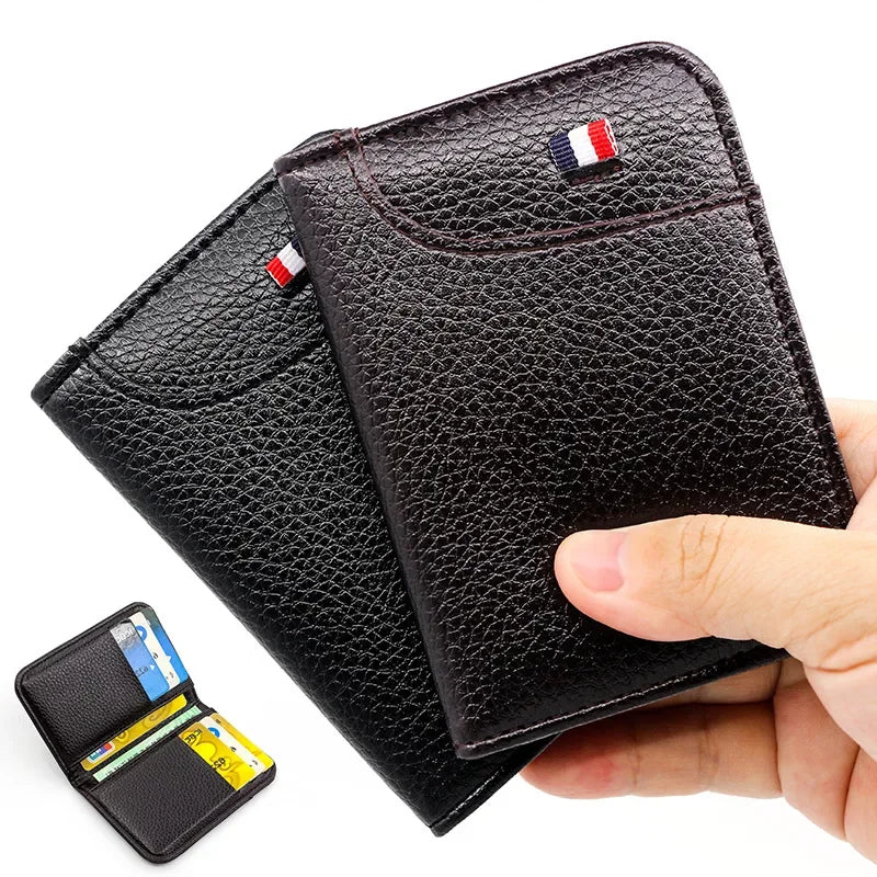 LOR MALE Wallet Short Wallet Card Holder Thin Multi Card Business Soft Leather