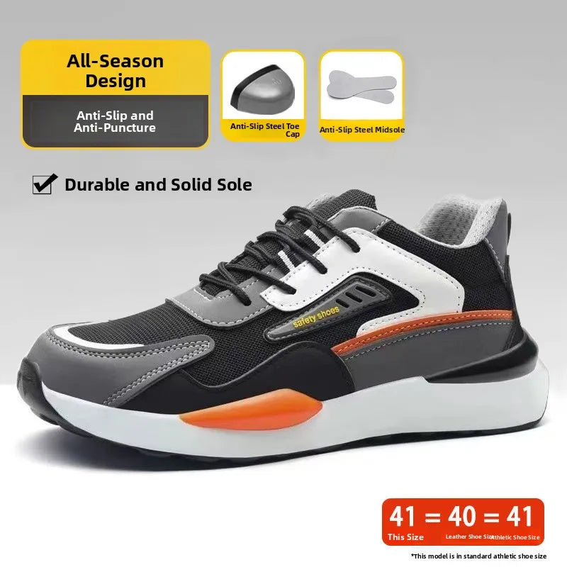 LOR MALE Men's Safety Work Boots Steel Toe Anti-impact Comfortable Soft Bottom Anti-wear Construction Site Shoes  Welding Prot...