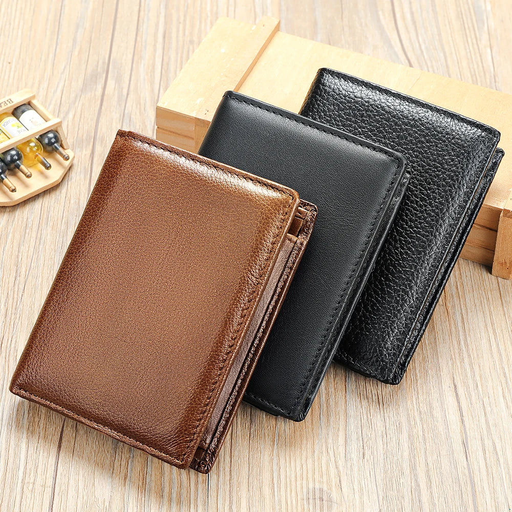 LOR MALE WESTAL New Hand-Made Cowhide Wallet Men's Leather Anti-Theft Cash Clip Advanced Sense Large Capacity Wallet