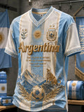 Argentina Style Football Jersey T Shirt Men Women Sports Top Quick Dry Breathable Short Sleeve Casual Outdoor Summer Wear Tee