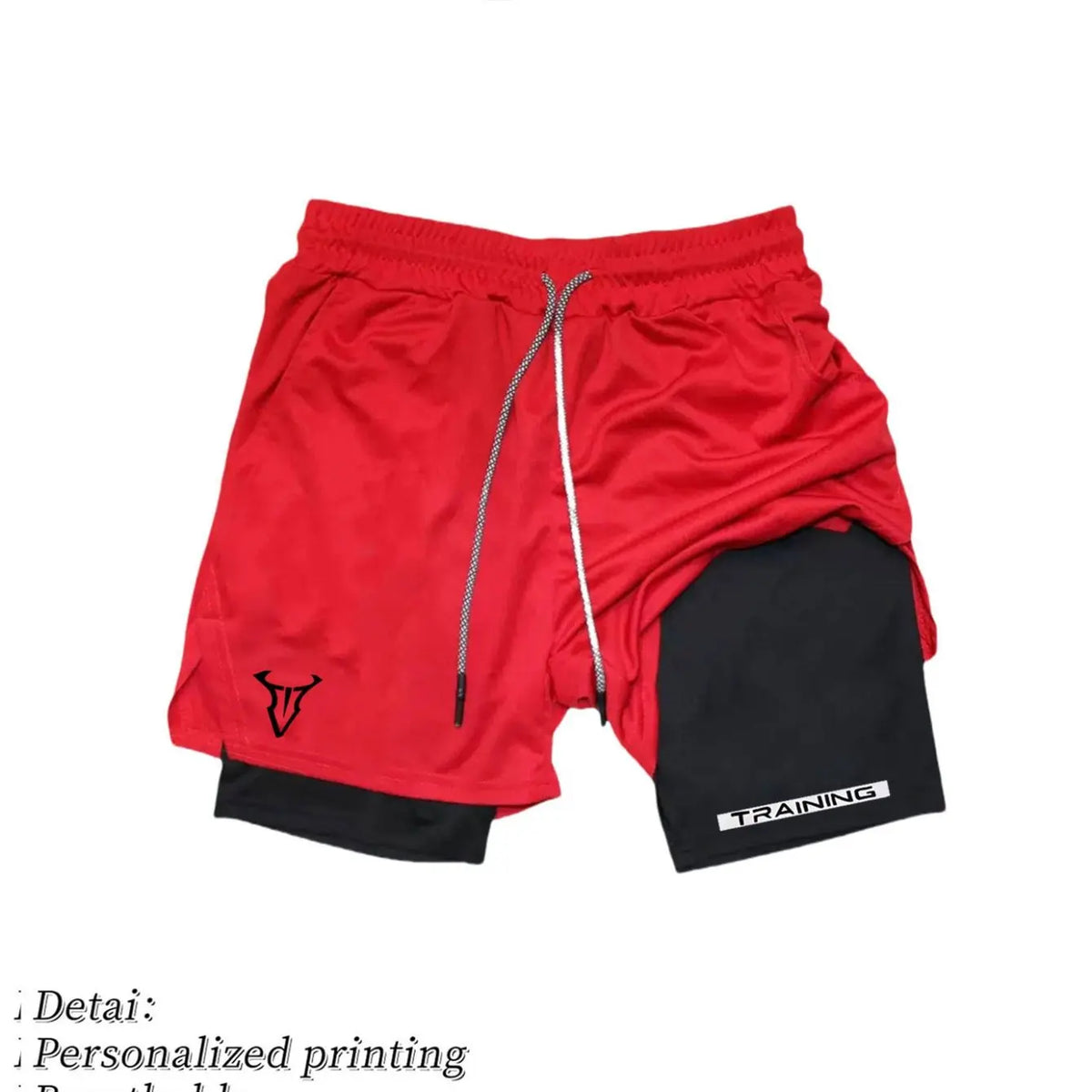 LOR MALE Men Running Shorts 2 in 1 Double-deck Sport Shorts Sportswear Gym Fitness Short Pants Training Jogging Bottom Men's Clothing