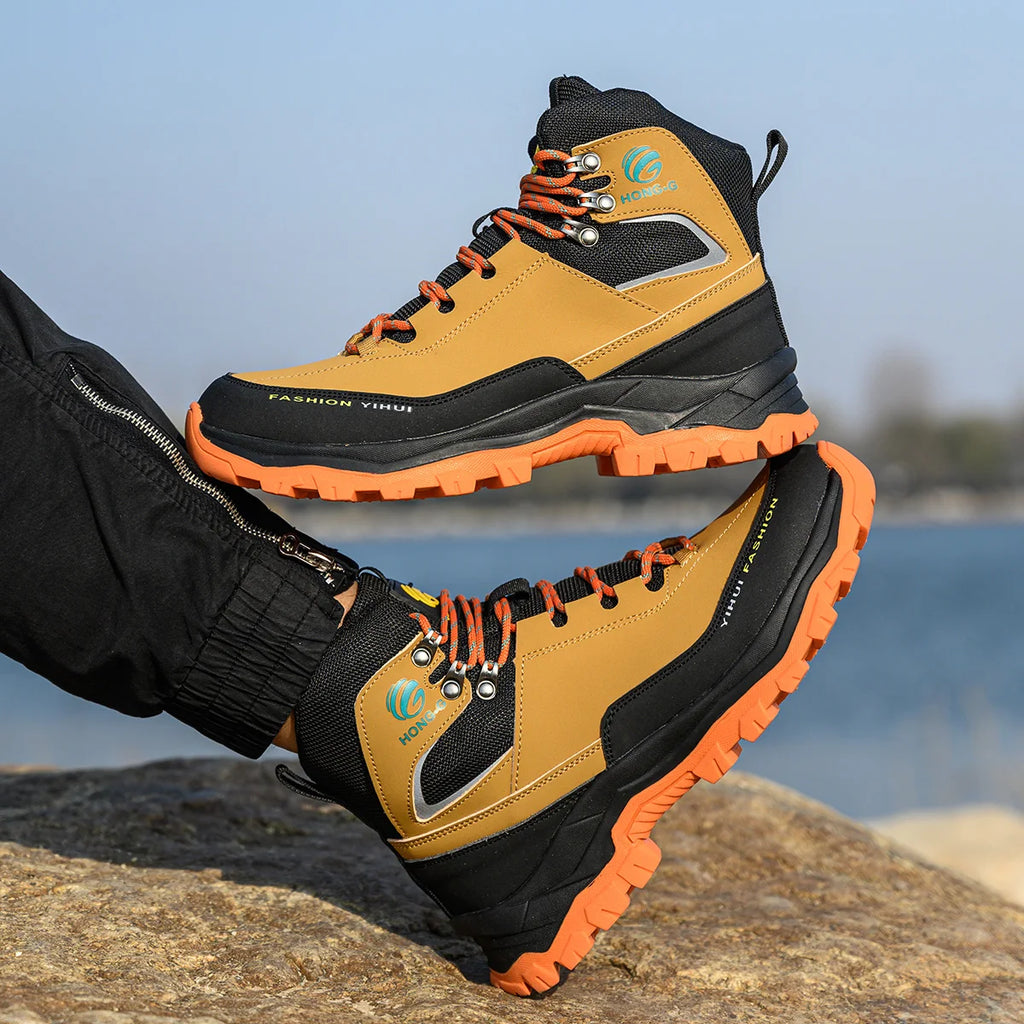 LOR MALE Steel Toe Cap Shoes For Men Work Boots Puncture-Proof Work Safety Shoes Non-Slip Protective Shoes Male Footwear Sneakers