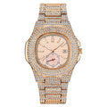 LOR MALE Hip Hop Watches Reloj Hombre Alloy Band Diamond Calendar Gifts Quartz