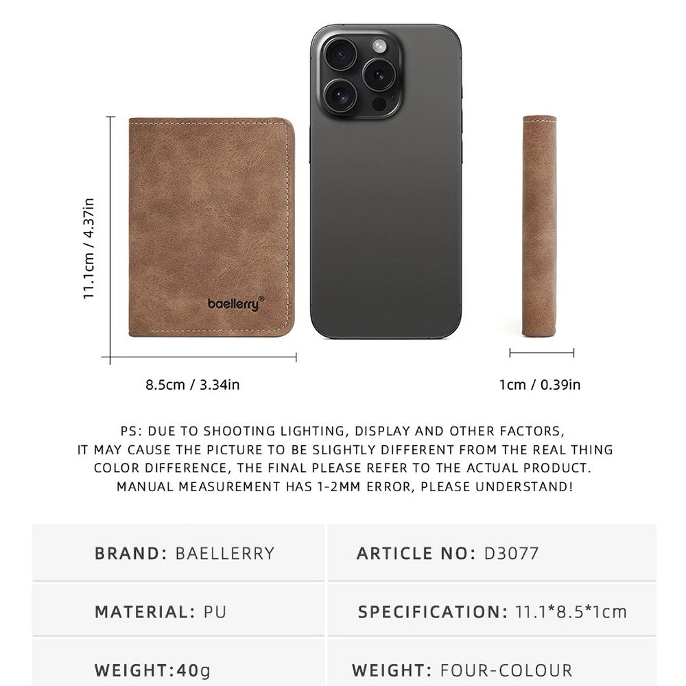 LOR MALE Minimalist Wallet – Money Clip & Coin Pocket