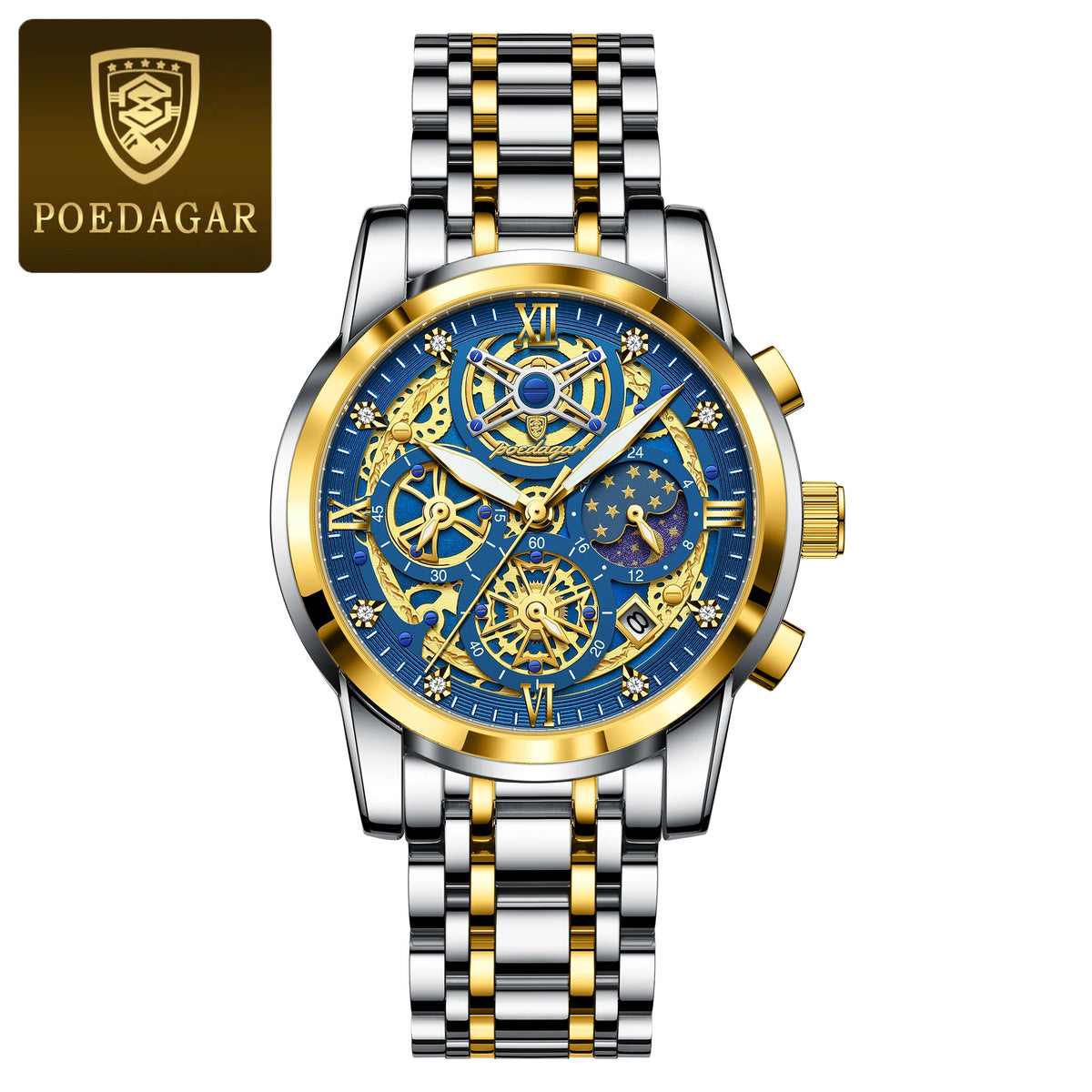 LOR MALE POEDAGAR Luxury High Quality Man Watch Waterproof Luminous Chronograph Date Men Watch Stainless Steel Quartz Men's Watches Reloj