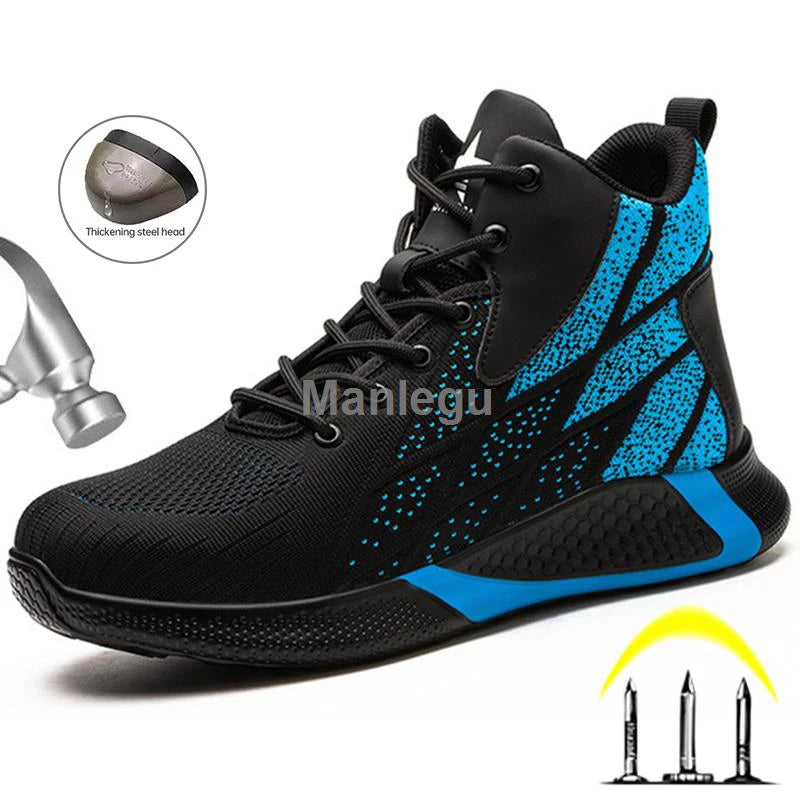 LOR MALE Work Boots Steel Toe Safety Shoes Men Women Work Shoes Sneakers Lightweight  Anti-Puncture Safety Shoes Men Indestructible Boots