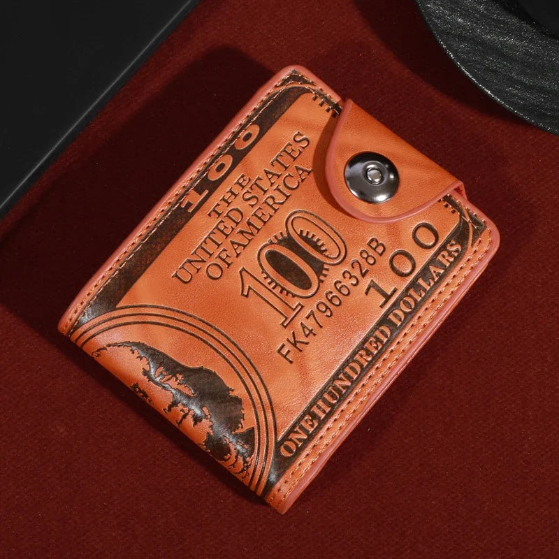 LOR MALE Wallets With 100 US Dollar PatternWallet Male Leather Walet Photo Card