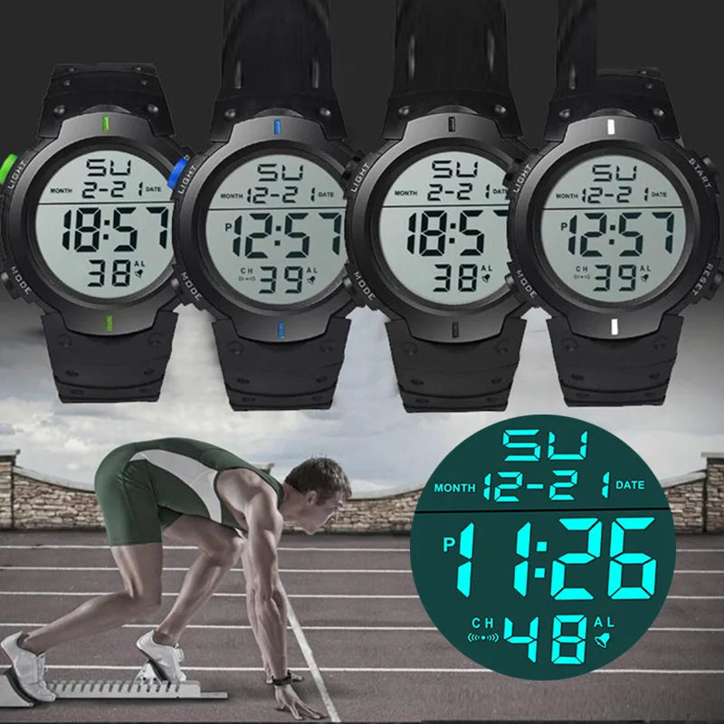 LOR MALE Men Electronic Watch Sports Watches Waterproof Luminous Multifunction Outdoor