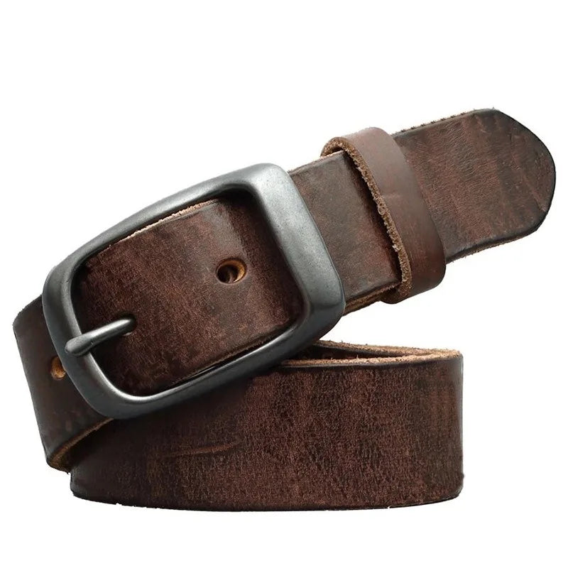 LOR MALE New Men's High-Quality Leather Belt Metal Pin Buckle Belt Leisure Business Waistband Fashionable Male Accessory Designer Belt