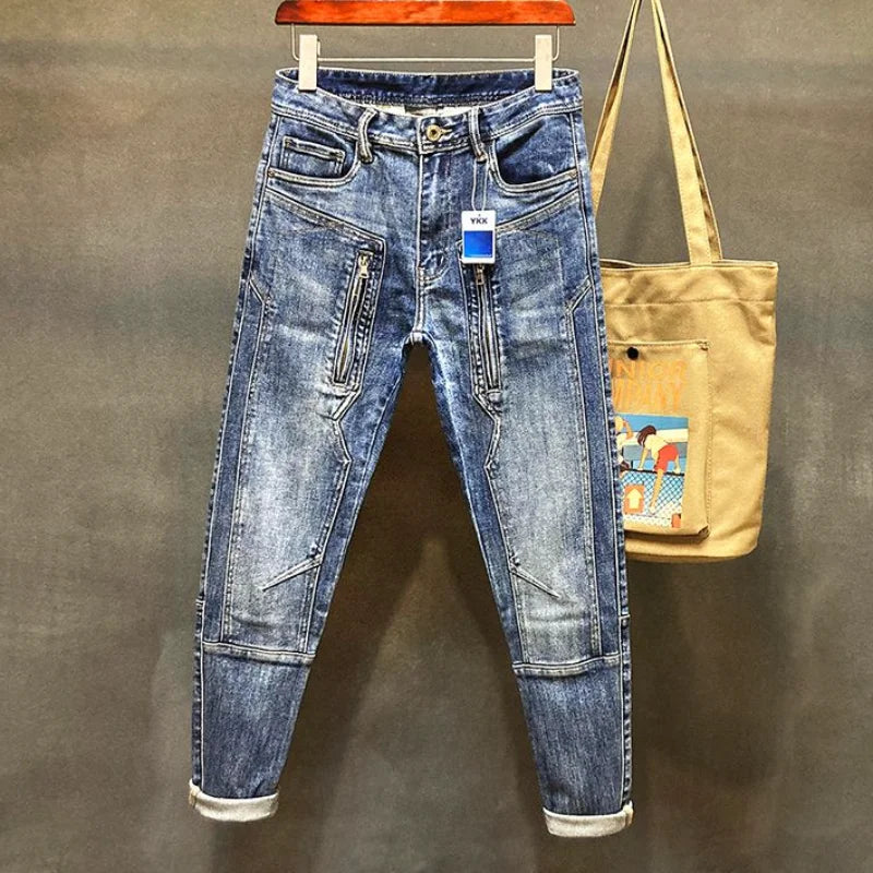LOR MALE Jeans for Men Harem Torn High Quality Loose Mens Cowboy Pants Buggy Stylish Punk Boot Cut Vintage Ripped Washed Retro Trousers L