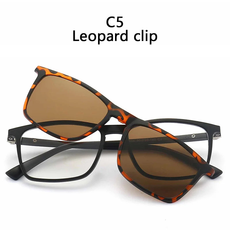LOR MALE Polarized Sunglasses Men Women 2 In 1 Magnetic Clip On Glasses TR90 Optical Prescription Eyewear Frames Eyeglasses