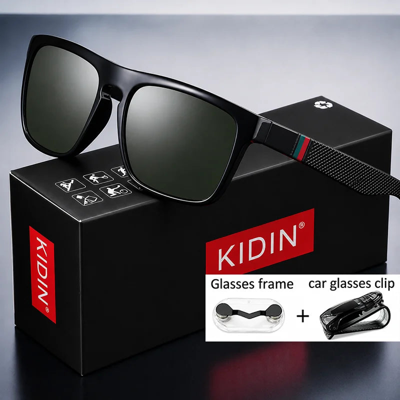 LOR MALE Polarized Sunglasses for Men Women Luxury Square Frame UV400 Driving Fishing Cycling Walking Beach Outdoor Sports Sun Glasses