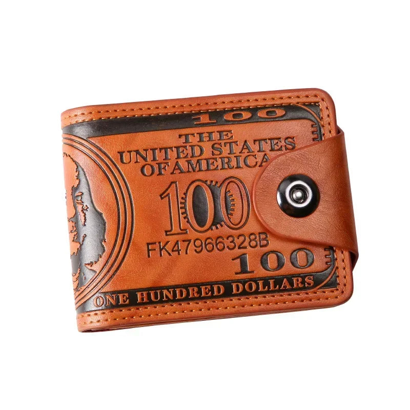LOR MALE Wallets with 100 US Dollar Pattern Wallet Male Leather Wallet Photo