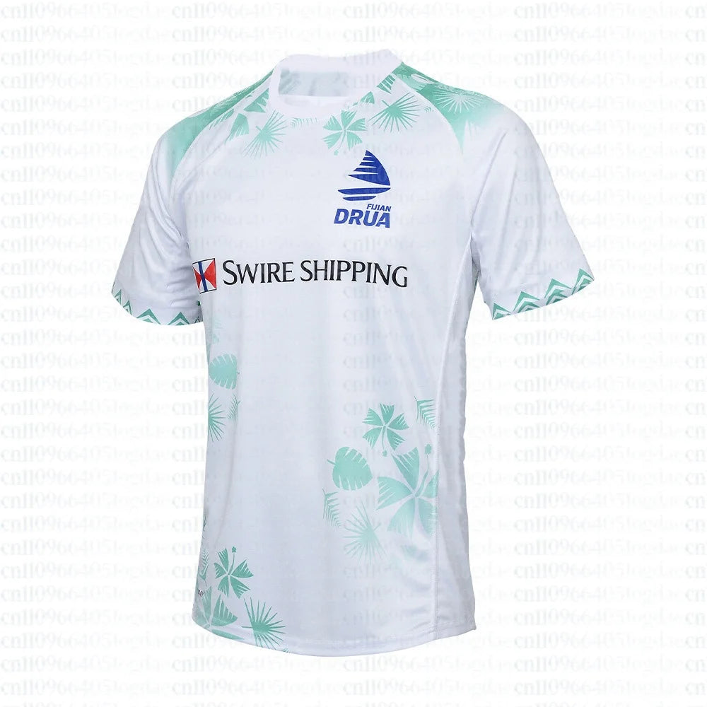 2026 Men's Fiji Drua Rugby Singles Jersey T-Shirt Adult Training Uniform Short-Sleeved Men's O-Neck Quick Drying Sports T-Shirt