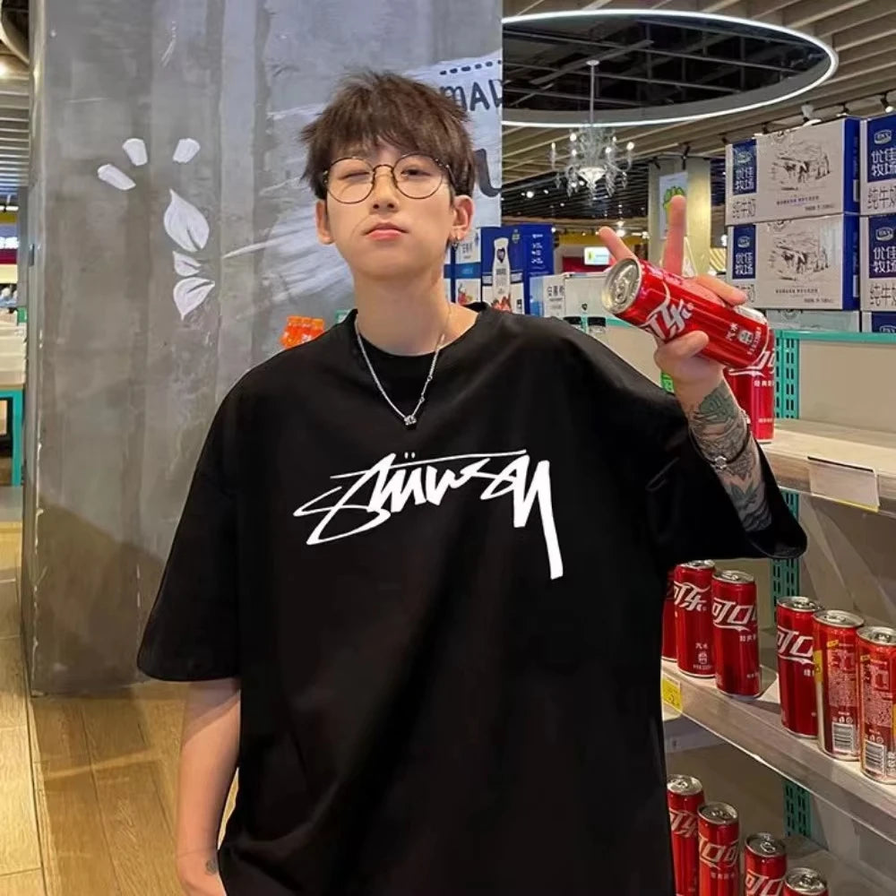 LOR MALE Men's T-shirt Fashion Style Trend Short-sleeve T-shirt 2026 Summer New Printed Versatile Casual T Shirt Men and women