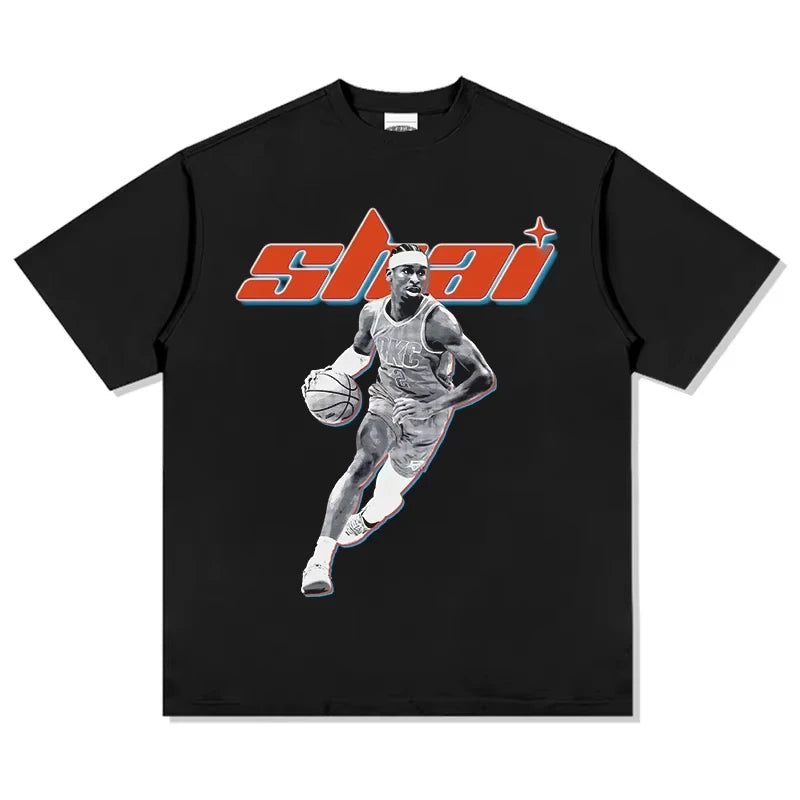 LOR MALE Short Sleeves S-3Xl Shai Man Sweatshirt Anime Streetwear Crewneck Gilgeous-Ale
