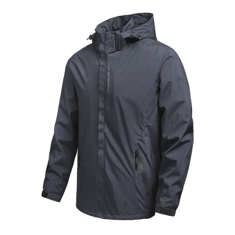 LOR MALE Men's Waterproof Rain Jacket Lightweight Outer Hooded Outdoor Raincoat Hiking Windproof Jacket Climbing Outdoor Jackets