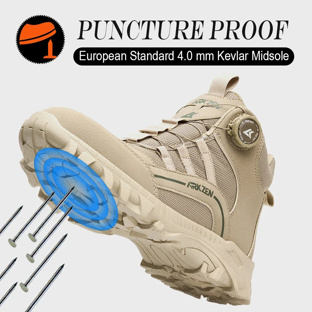 LOR MALE Male Indestructible Shoes Composite Toe Protection Shoes Security Puncture-Proof Work Sneakers Safety Boot for Engineers Men