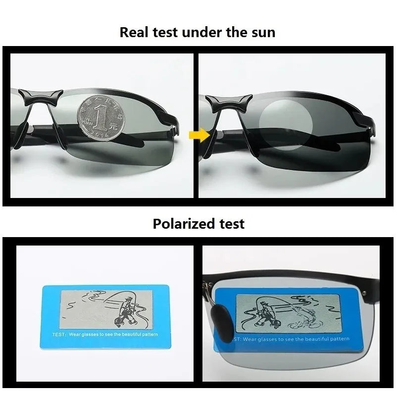 LOR MALE Men Photochromic Polarized Sunglasses Men Glasses For Driving Fishing Outdoor 2