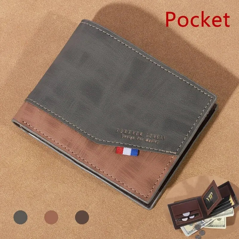 LOR MALE Vintage Multi-Slot Wallet – Coin & Photo Holder