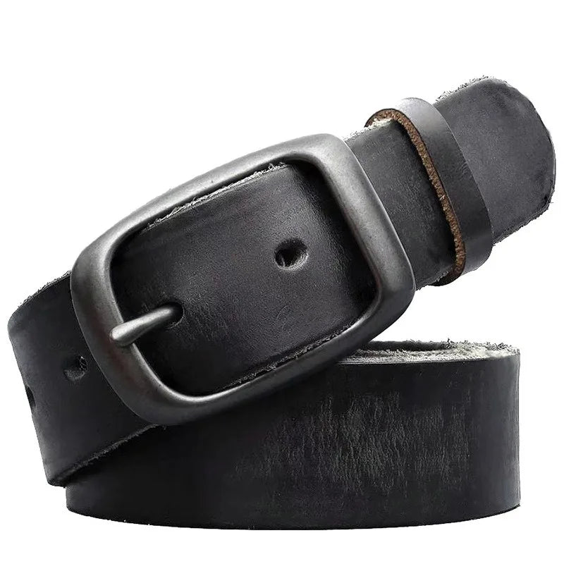 LOR MALE New Men's High-Quality Leather Belt Metal Pin Buckle Belt Leisure Business Waistband Fashionable Male Accessory Designer Belt