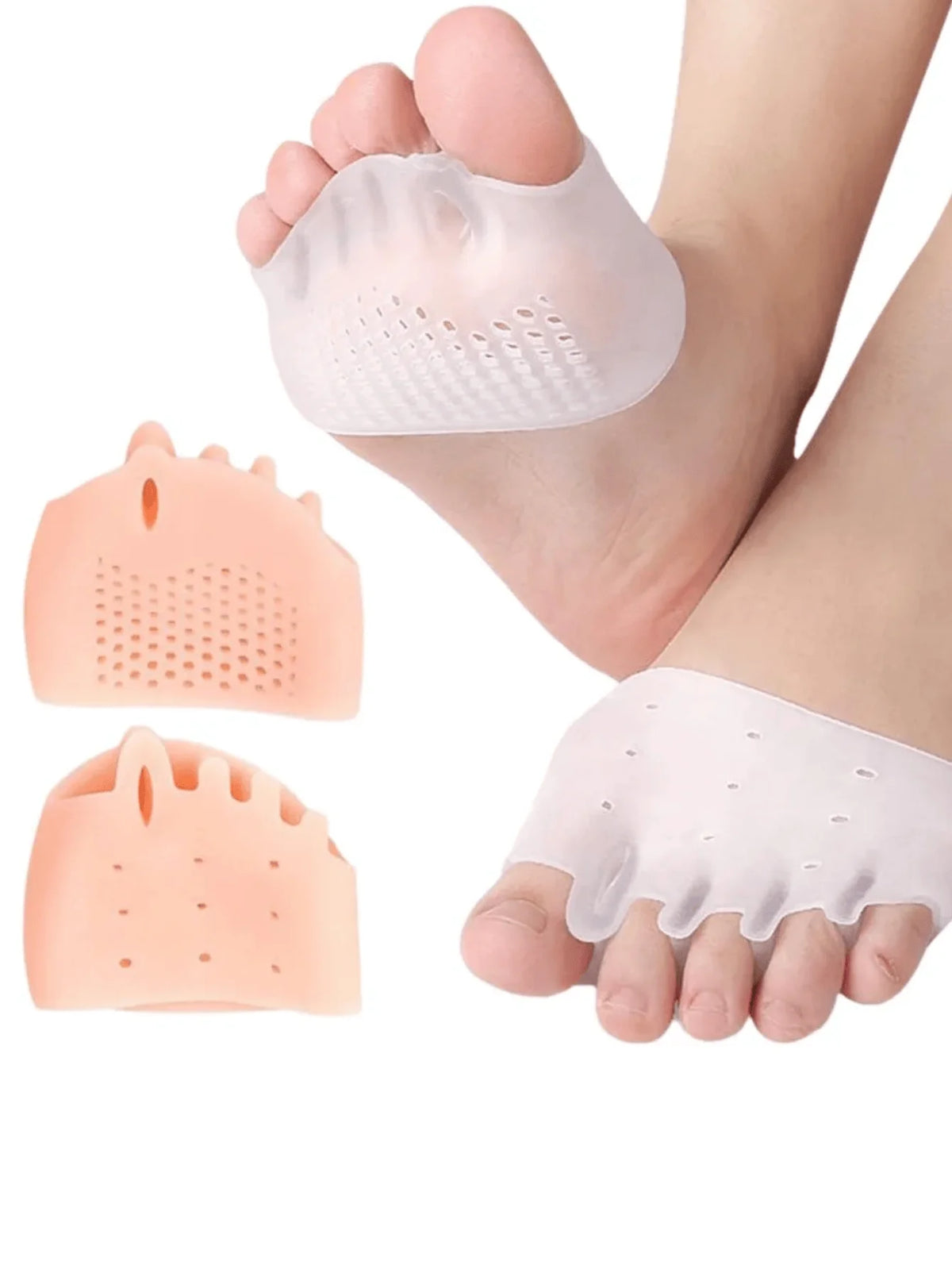 LOR MALE 1 Pair of Gel Toe Protectors for the Forefoot, Featuring Breathable Honeycomb Design, Soft Silicone Socks, Specially Designed for Comfort, Suitable for Both Men and Women.