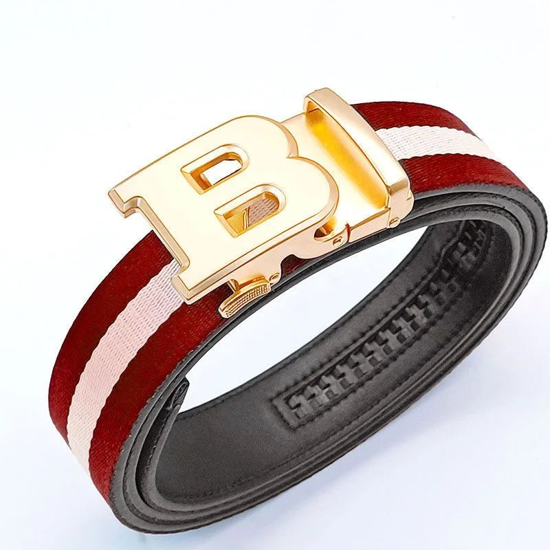 LOR MALE Men's Belt High Quality Luxury Brand Designer Famous Canvas Leather Belt For Men Jeans Strap Belt Male Business Style