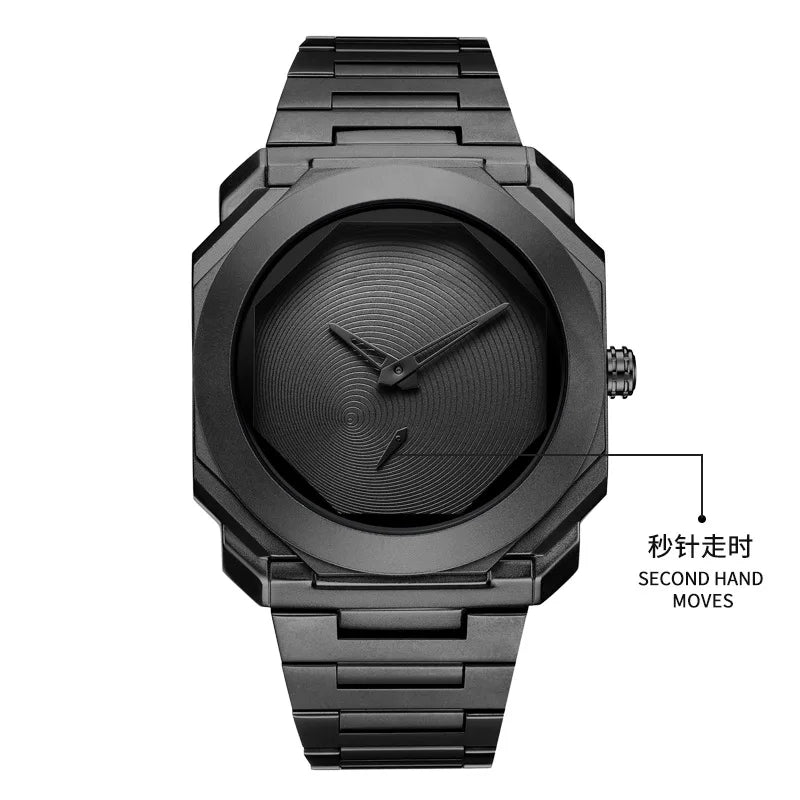 LOR MALE New Watches for Men Luxury Stainless Steel Unique Octagonal Dial Waterproof Quartz Wristwatches Relogio Masculino Drop Shipping