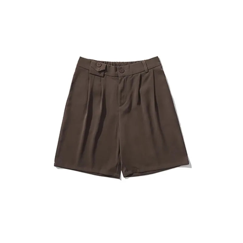 LOR MALE Loose Straight Leg Five Quarter Pants for Men in Summer, Loose and Versatile, Wide Leg Casual