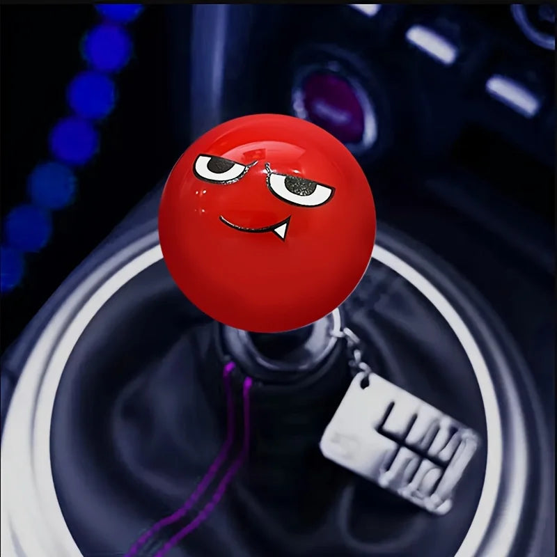 LOR MALE Car Personality, Universal Decoration Modification, Red Bad Smile, Spherical Shift Ball, Car Interior Modification Accessories