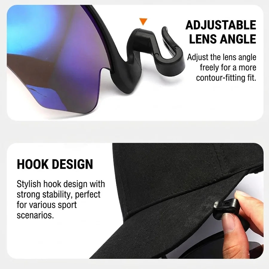 LOR MALE Polarized Clip On Sunglasses For Baseball Cap Men Women Adjustable Lens Angle Sports Cycling Driving Sun Glasses Eyewear Shades
