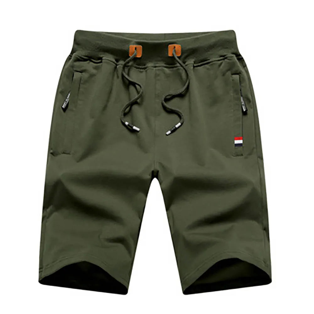 LOR MALE Men Casual Shorts New Summer Male Fashion Casual Short Men's Solid Color Fitness Breathable Shorts Men Drawstring Shorts