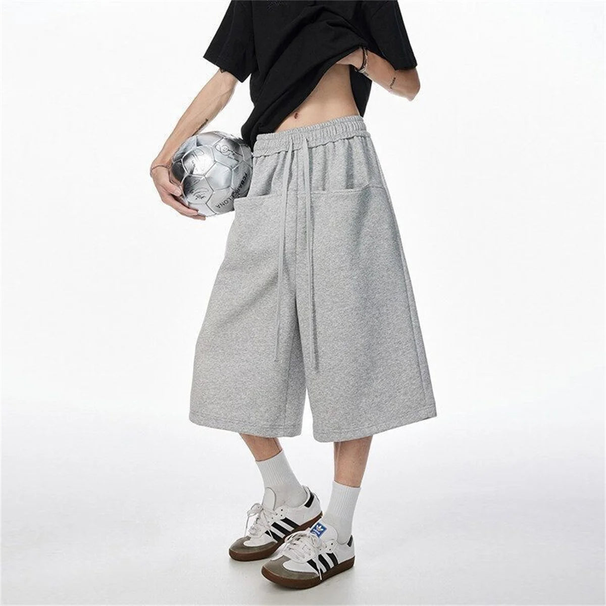 LOR MALE Men's Casual Basketball Shorts, American-style Athletic Shorts All-season Thin Men's Straight-leg Cropped Pants Shorts Men