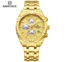 LOR MALE NAVIFORCE Business Men's Quartz Chronograph Elegant Wild Waterproof Date Display Male Wristwatch High Quality Man Watches NF8042
