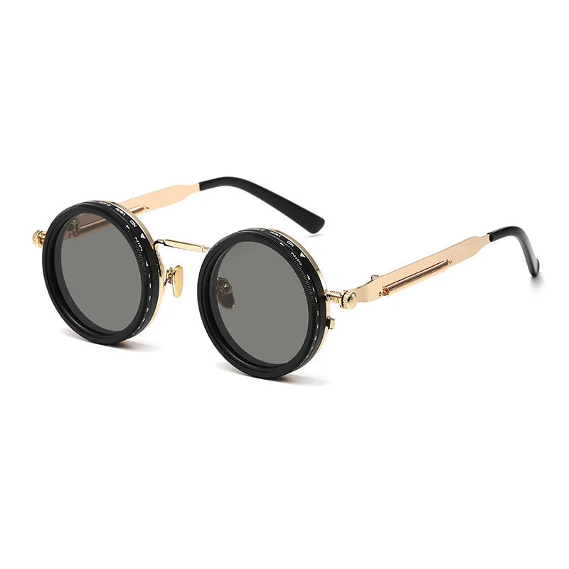 LOR MALE Polarized Round Sunglasses Men ND9 Adjustable Dimming Sun Glasses Women Retro Punk Fishing Eyeglasses Outdoor Shades UV400