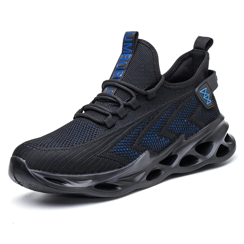 LOR MALE Men's Steel Toe Safety Work Shoes Anti-Smash & Puncture Breathable Lightweight Durable Construction Boots for Industrial Outdoor