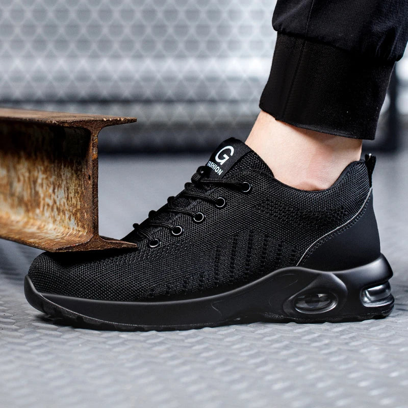 LOR MALE New Styles Men Safety Boots With Steel Toe Cap Anti-smash Work Sneakers Safety Shoes Men IndestructibleWork Boots Tactical Boots