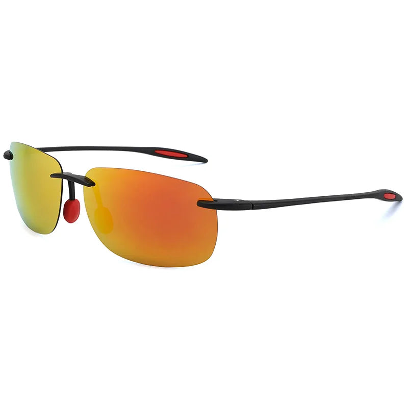 LOR MALE Polarized Sunglasses for Men WomenTr90 Rimless Frame Lightweight & Durable Protection for Running Fishing Baseball Sunglasses
