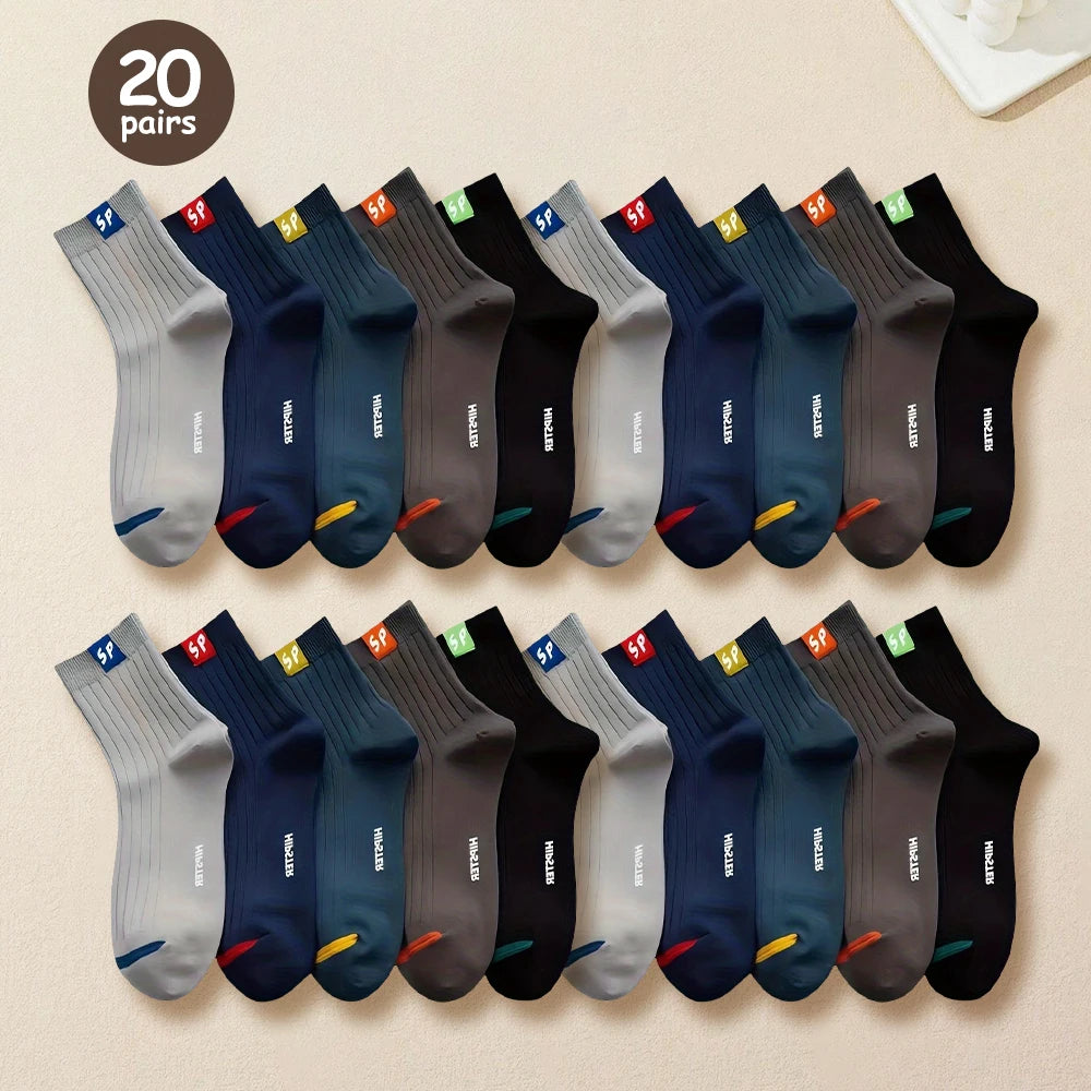 LOR MALE 5/10/15/20 Pairs Men Socks Breathable Cotton Sports Stockings Comfortable Men
