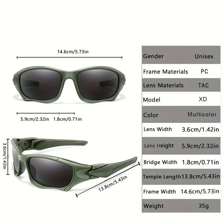 LOR MALE Outdoor Sports Polarized Sunglasses Men Curve Cutting Frame Stress-Resistant Lens Shield Sun Glasses Wome