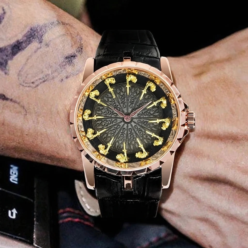 LOR MALE Watch with Retro Style and Simple Personality, Belt, Large Dial, Fully
