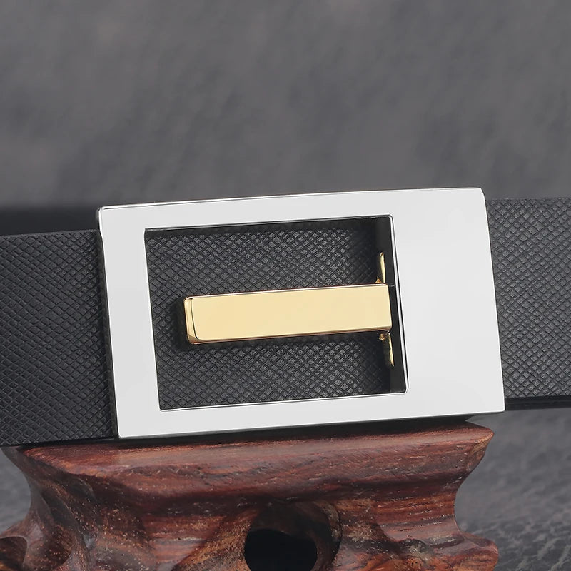 LOR MALE High quality belts 2.9cm exquisite Silvery slide buckle fashion brand luxury genuine leather white casual young waist strap B666