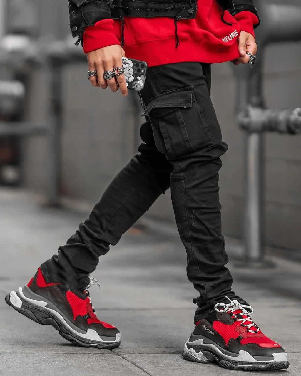 LOR MALE 2026Jeans Men Pants Wash Solid Color Multi Pockets Denim Mid Waist Cargo Jeans Plus Size Fahsion Casual Trousers Male Daily Wear