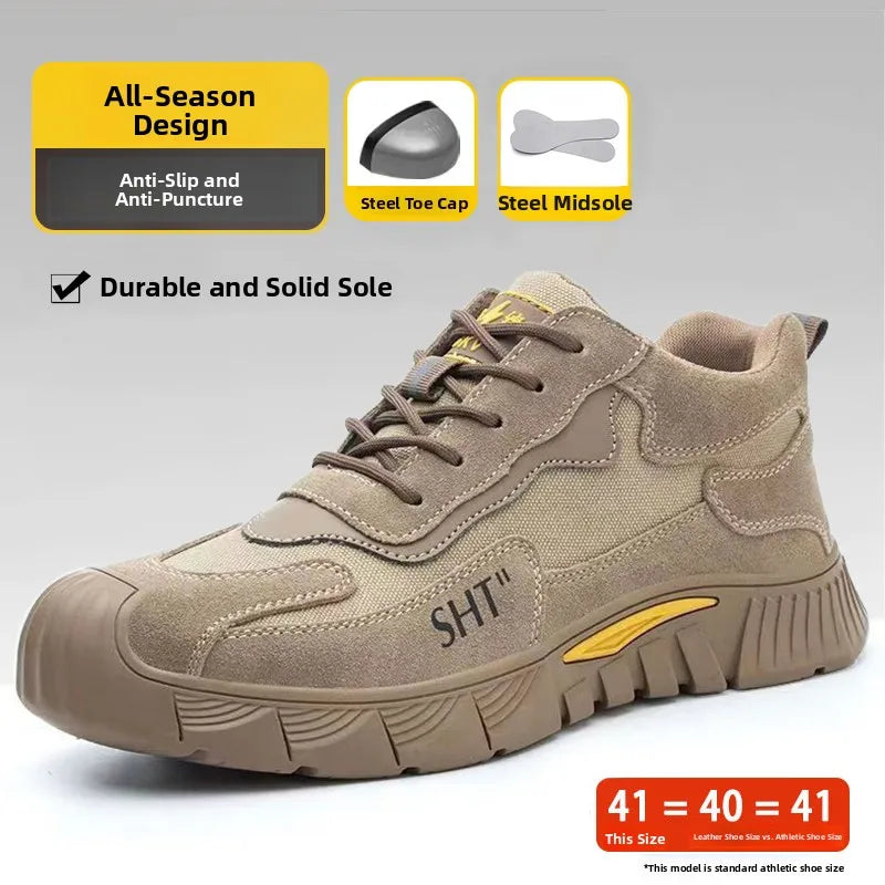 LOR MALE Men's Safety Work Boots Steel Toe Anti-impact Comfortable Soft Bottom Anti-wear Construction Site Shoes  Welding Prot...
