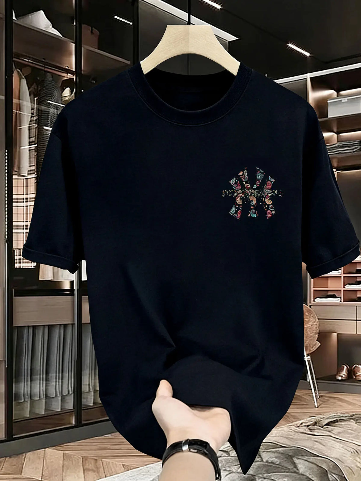 LOR MALE Men's summer printed T-shirt - High-quality, casual, versatile and trendy loose-fitting T-shirt