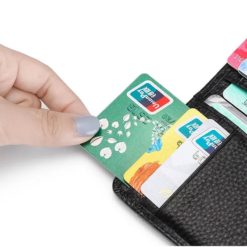 LOR MALE Wallet Short Wallet Card Holder Thin Multi Card Business Soft Leather